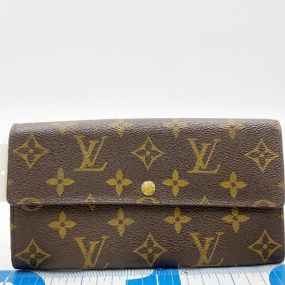 LOUIS VUITTON TRIFOLD MONOGRAM LONG WALLET TH0928 - Picture 1 of 10